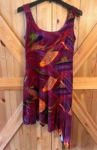 Tiana B  Dress Woman Size 8 Sleeveless Round Neck Abstract Pullover Asymmetrical