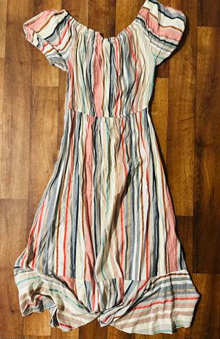 Blush Striped Button Down Hi/Low Dress Size 1X