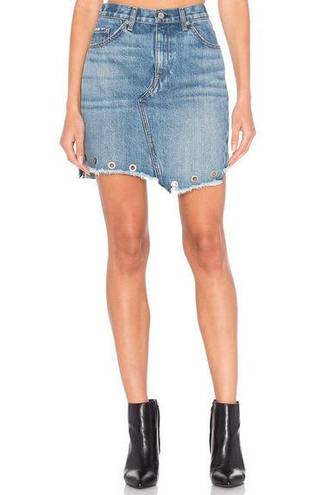 Rag and Bone  Dive Skirt in Willow Eyelet Blue Denim Size 27