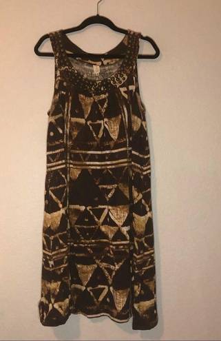 Jones New York  Tribal w/ Metal Sleeveless Dress 2X