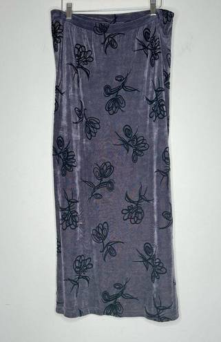 Clio Vintage Y2K Maxi Skirt Velvet Burnout Goth Skirt Witchy Whimsygoth Size M