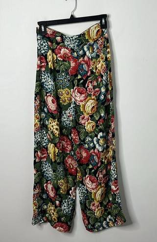 ZARA  Floral Cropped Wide Leg Trousers