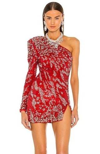 Revolve Dundas x Jett Sequin Embellished One-Shoulder Mini Dress in Red,  Small Red - $435 - From lOOl