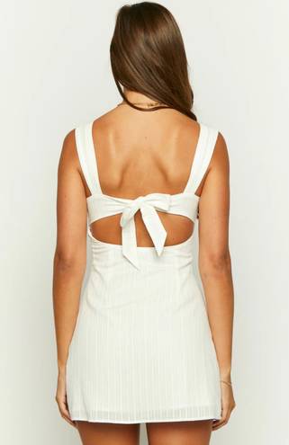 Beginning Boutique Taylor White Tie Back Mini Dress