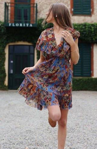 Zimmermann NWT. $850 Zimmerman Cape Ruffle Floral Dress AU 0 / US 4