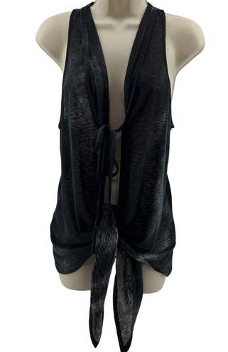 Krass&co ISDA &  Sprayed Vest Open Front Black Womens Xsmall