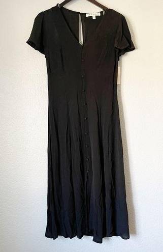 The Row NWT A Black Button Front Midi Dress X-Small