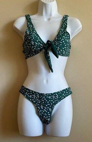 Zaful  green & white floral bikini - small NWT