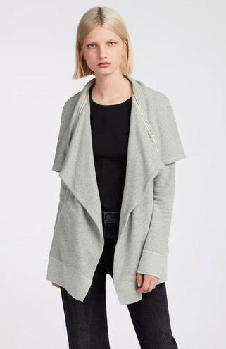 ALLSAINTS  Mila Dahlia Sweatshirt Grey Zipper Oversized Cardigan XS