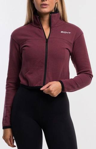 ECHT  Mauve Core Full Zip-Up Crop Cropped Sweatshirt Women's Size Medium