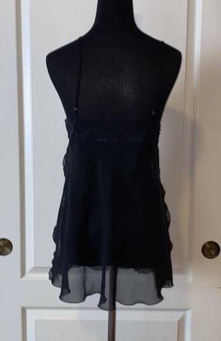 Frederick's of Hollywood VTG  BLACK SHEER LINGERIE CHEMISE SLIP DRESS