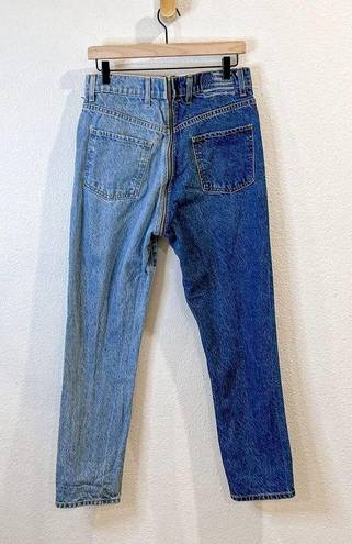 Revice Denim Revice Yin Yang Two Tone Crop Colorblock Zipper High Rise Straight Jeans Size 30