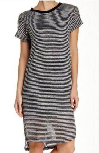 Lush Clothing Nordstrom Lush Midi Knit Dress in Grey and Black Stripe