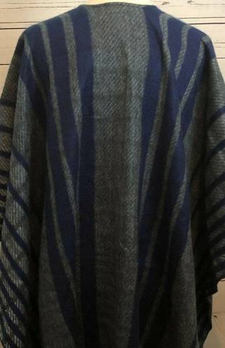 Woolrich  Shawl Cape Fringed Sweater Blue blanket