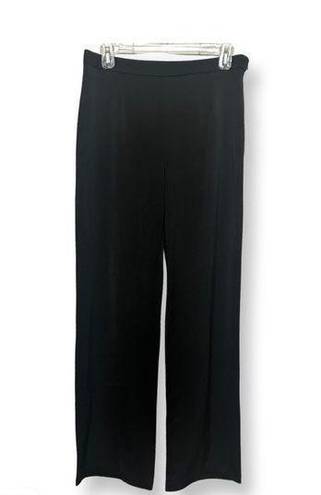 Lulus  Womens Satin Straight Leg Pants Black Side Zip Dressy M New