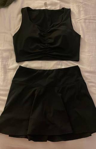 Yogalicous Black Skirt And Top Set Size L