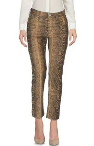 Isabel Marant  Etoile Snake Print Cotton Corduroy Crop Pants  Sz 36 / 4