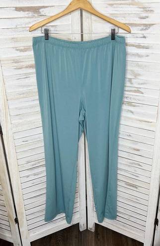 Coldwater Creek  Women's Plus Pull On Relaxed Wide Leg Pants Teal Blue 18