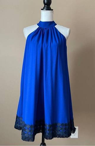 Badgley Mischka BELLE  | Cobalt Blue Eli Halter Dress Sz 2