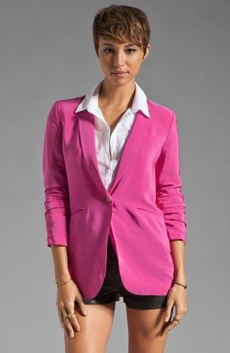 Elizabeth and James NWT  Heather Blazer in Fuchsia Pink Ruched Sleeve Crepe  4 $495