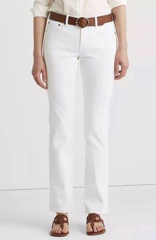 Ralph Lauren Lauren  White Denim Classic Straight Leg Jeans Petite Size 10P