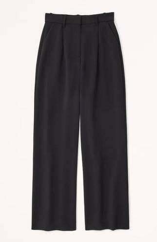 Abercrombie & Fitch Abercrombie A&F Harper Tailored Premium Crepe Black Wide Leg Trouser Pant 30/10