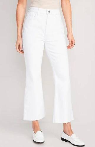 Old Navy Higher High-Waisted Cropped White-Wash Cut-Off Flare Jeans TALL*