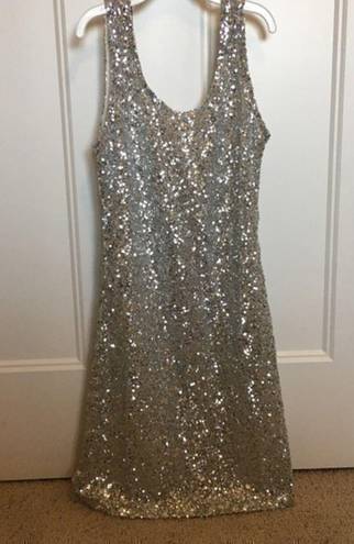 Alythea  silver sequined mini dress size medium