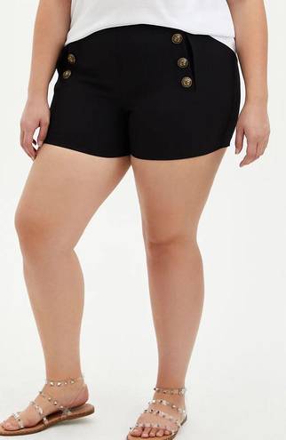 Torrid Nautical Black Button Detail High Rise Shorts