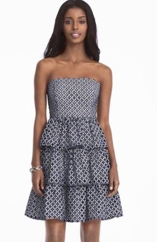 White House | Black Market WHBM Eyelet Lace Ruffle Strapless Dress