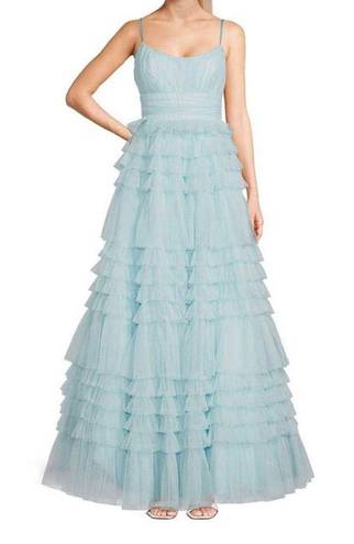 B Darlin  B. Darlin Blue Tulle Scoopless Neck Dress