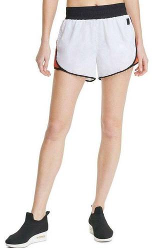 DKNY  Sport Colorblocked White Orange High-Waist Workout Running Shorts XS