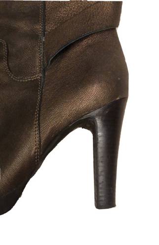 Via Spiga  Metallic Golden Brown Leather Knee Length Boot
