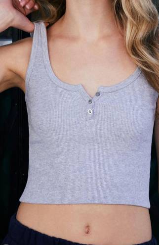 Brandy Melville Comfy Grey Henley Tank Top