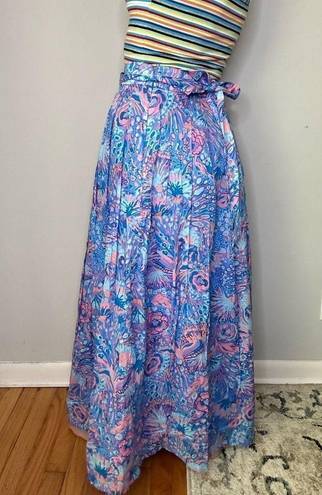 Talbots  Paisley Pastel Colors Flowing Floral Maxi Voile Skirt