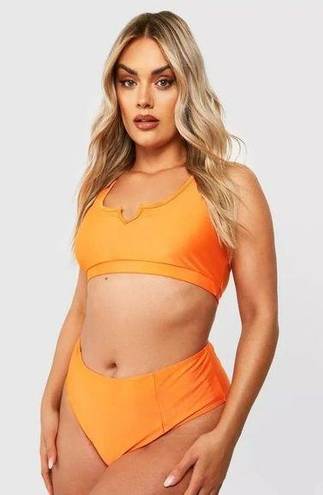 Boohoo  Orange High Waist Bikini Bottom Size 24 NEW