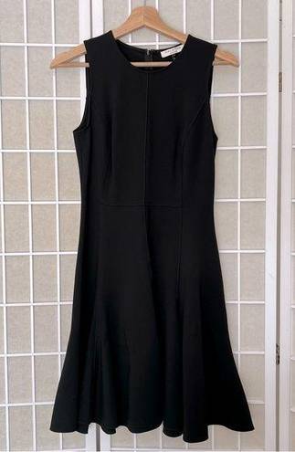 Halston Heritage Ponte sleeveless skater dress fit and flare dress black size 4