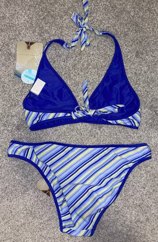 Patagonia Water Girl Blue Striped Bikini Set