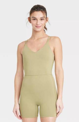 All In Motion Women's Short Bodysuit Workout Olive Green Size S LIKE NEW