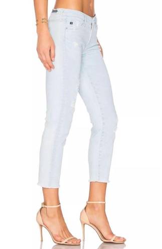 AG Adriano Goldschmied Stilt Crop Idyl Destroyed 26 Light Wash Distressed