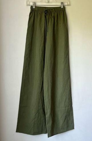 Princess Polly Paigey Green Drawstring Relaxed Fit Wide Leg Pants 2