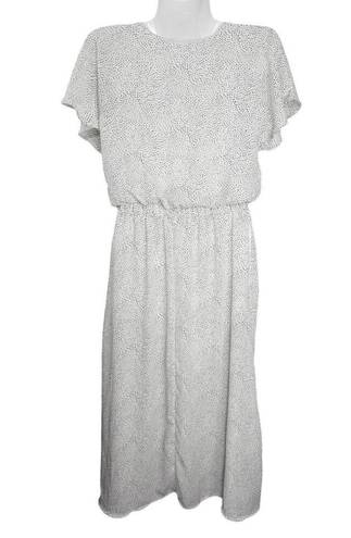 Sienna Sky  Dress Midi High Low Wrap V neck Dress White & Black Dotted Size XS