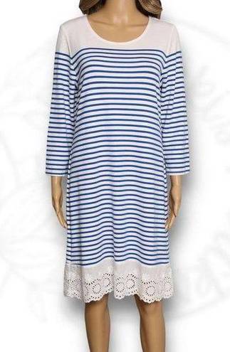 Market & Spruce  Stitch Fix Nautical Striped Midi Dress White & Blue Size L