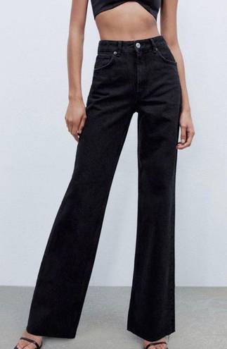 ZARA Black Wide Leg Jeans