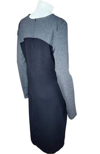 Karen Kane  Women's Large Gray Black ColorBlock Long Sleeve Midi Dress $108 NWT