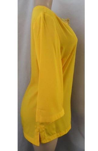 Coldwater Creek "" YELLOW SUMATRA CAREER CASUAL SHIRT BLOUSE SIZE: M NWT