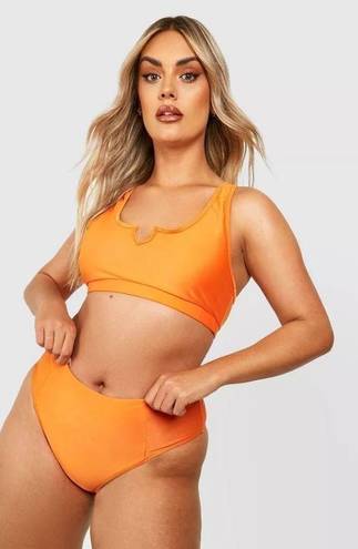 Boohoo  Orange High Waist Bikini Bottom Size 24 NEW