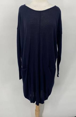 Tommy Hilfiger  Luxury Wool Sweater Dress Tunic Boatneck Navy Blue NEW Womens XL