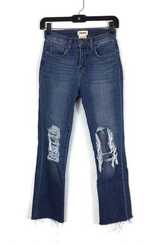 L'Agence L’agence Daria High Rise Distressed Cropped Straight Jeans Size 24