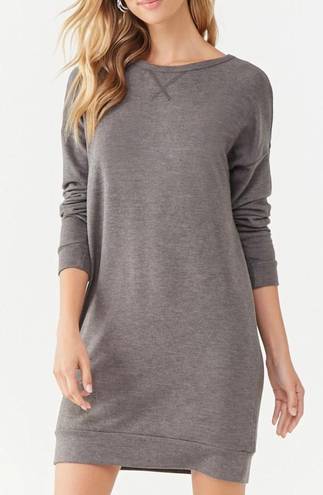 Tresics NWT  Solid Gray Pullover Long Sleeve Sweater T-Shirt Dress Size Medium